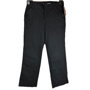 NWT Dickies Crafted For Women Black Cotton Work Pants Relaxed Fit Size 10R